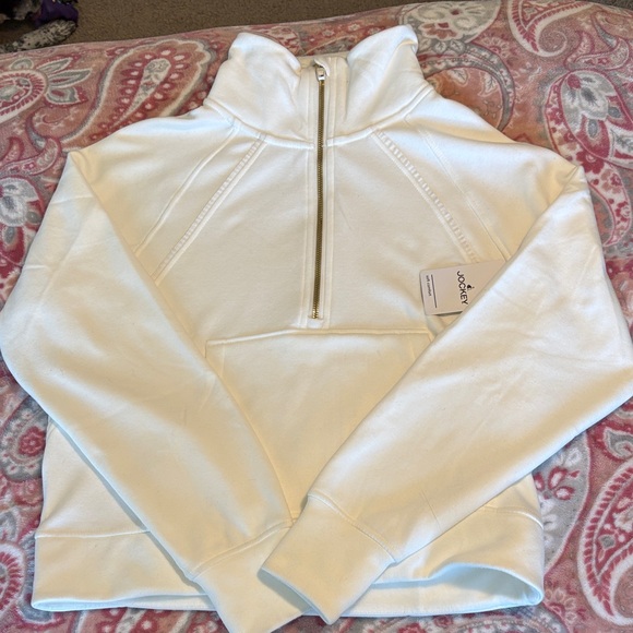 Jockey Tops - Jockey White Half-Zip Pullover Hoodie